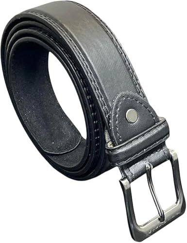 SoBo LEATHER Men's Leather Belts, Choice of Colour, Up To 60'' Waist, Smart Work Belt, Trouser Belts (Black, XXL)
