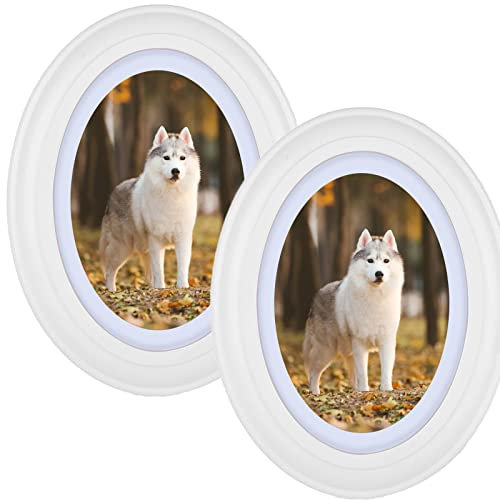 GRRONZEE Bilderrahmen, oval, 20 x 25 cm, oval, 20 x 25 cm, Weiß, 2 Stück