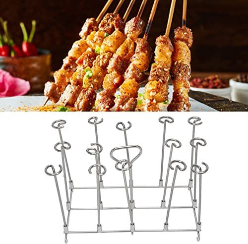 Mokylor Soporte para Pinchos para Freidora, Pinchos Verticales de Acero Inoxidable para Barbacoa, Soporte para Pinchos de Resistencia de Cocción Uniforme, Soporte Vertical para Pinchos de Barbacoa Par