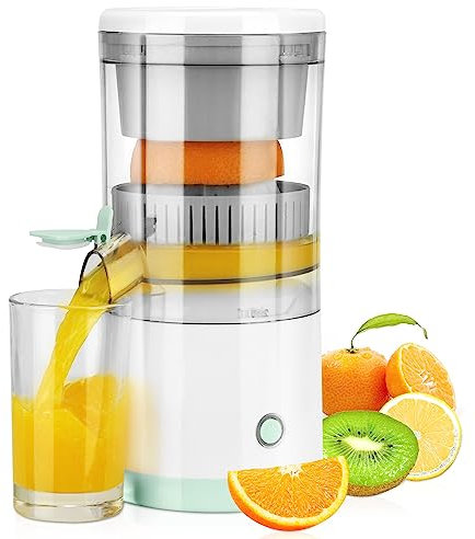 Nicehelper - Exprimidor de cítricos, exprimidor eléctrico de naranja recargable, portátil, inalámbrico, con cable de carga USB, fácil de usar y limpiar, prensa de frutas para naranja, limón, pomelo