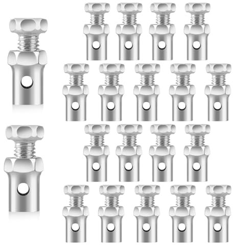 20 Pack 1/8 Universal Throttle Cable Ends Stop Throttle Brake Cable Parts Lock Clamps for Go Kart Motorcycle Motorized Bike Lawn Mower