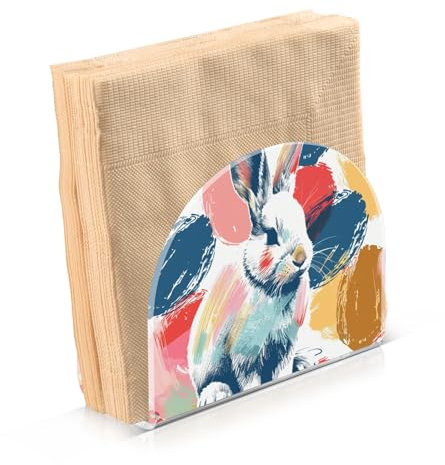 Serviettenhalter, bunter Osterhasen-Serviettenhalter für Tische, Küche, Restaurant, Heimdekoration, Cartoon, dekorativer Halter für Abendessen, Papierservietten