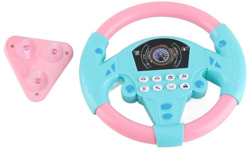 Kinder-Lenkrad-Spielzeug mit Saugnapf, So Tun, Als Ob Sie Fahren, Simuliertes Lenkrad-Fahrspielzeug mit Musik, Geschenke Jungen und Mädchen (A)