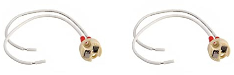 SPeesy 2 portalámparas halógenas MR16/GU5.3 para lámpara LED, cable de cerámica, conector principal