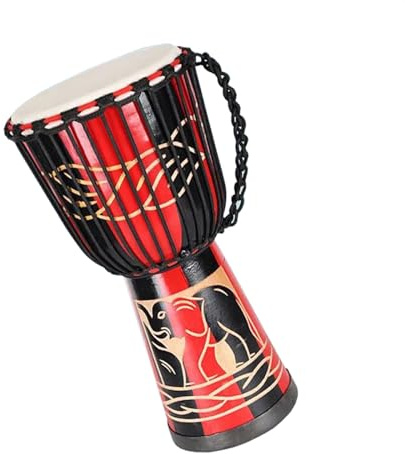 Professionelle Djembe Afrikanische Trommel Aus Mahagoni-Schaffell, Percussion-Djembe-Trommelinstrument Mit Rutschfester Gummibasis (Color : 8 inch)
