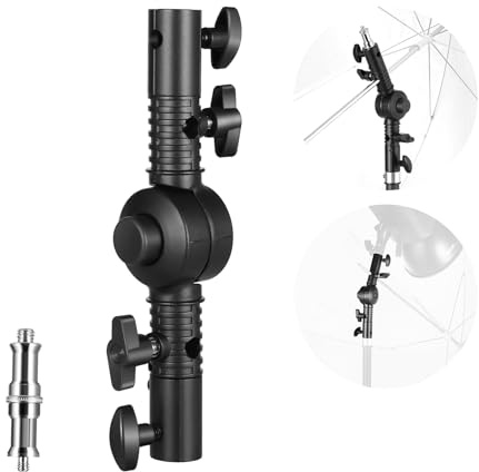 NEEWER Support de Flash pour Caméra Robuste avec Support Softbox Parapluie,Adaptateur Support Lumière en Métal Réglable Pivotant à 270°avec Filetage de 1/4 à 3/8 pour Réflecteur Speedlite,UA039