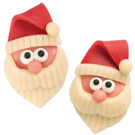 Günthart 30 Stück Marzipan Nikolaus Weihnachtsmann Gesicher in 2D optik, perfekt zum Verschenken, anlässlich zur Winterzeit, 1er Pack (443 gr)