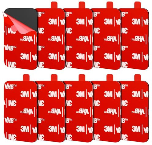 FIXCHORD Impermeabile Tampone Biadesivo, 10 pezzi Nastro Biadesivo Extra Forte, resistenti all'acqua e alle alte temperature per l'arredamento di auto, casa e ufficio, videocamera d'azione 44 * 34mm