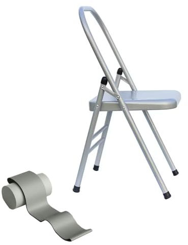 Eqvexd Iyengar Yoga-Stuhl – Stuhl ohne Rückenlehne für die Yoga-Praxis – Metall-Yoga-Hilfsstuhl zur Vertiefung der Yoga-Praxis,seat Height 48cm