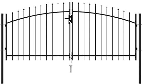 Willood Zauntor Doppelflügel mit Speerspitzen Stahl 3 x 1,25 m Schwarz