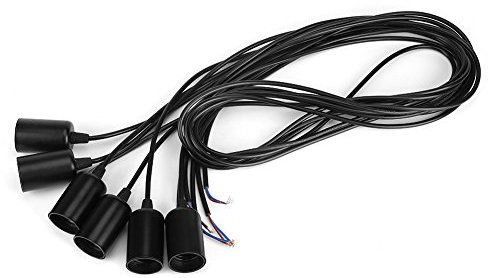 6 Kopf Industrie Vintage Pendelleuchte Halter Deckenleuchte Aufhänger Befestigungen E27 Schwarz 100W