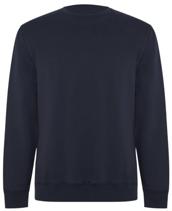 WIXSOO Felpa Girocollo Uomo da Lavoro in Policotone Resistente (IT, Testo, S, Regular, Regular, Blu Navy)
