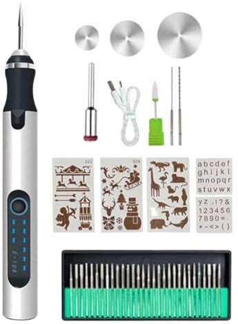 Fangxuee Gravierstift, Gravierstift für Metall, Glas und Kunststoff, Gravierstift Set Gravurwerkzeug Silber