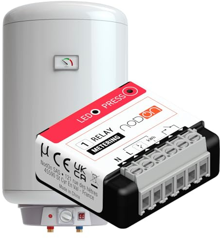 NodOn Module Zigbee Multifonction + Mesure Consommation Energie | Contact Sec Zigbee - 14A - Pilotage Chaudière, Chauffe-eau, Radiateur - Compatible Home Assistant, Homey, SmartThings, Jeedom