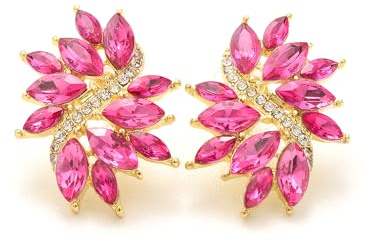 EVER FAITH Glitter Rhinestone Stud Earrings for Women, Glitter Marquise Crystal Wedding Party Vintage Statement Pierced Studs Earring for Brides Bridal Cocktail Prom Jewelry Gold-Tone