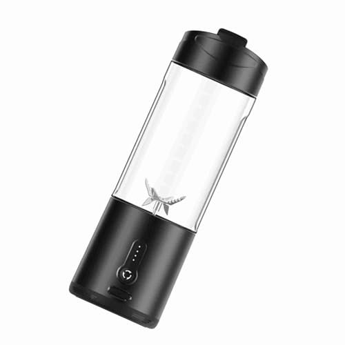 Tragbarer Elektrischer Mixerbecher, USB Obstsuicer mit 6 Klingen, 530ml Kapazität, 4000mAh Batterie für Outdoor, Reisen, Camping, 15 Tassen, BLACK