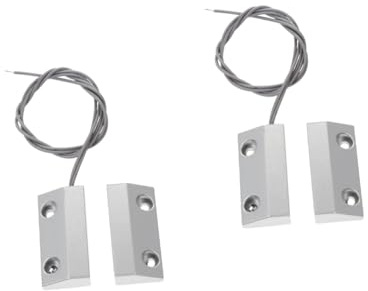 Gadpiparty 2 Sätze Sensor magnetkontakt fensterschalter fensterriegel fenstersperre Tür einziehbar zinkleimverband Magnetischer Fensteralarm Ausrüstung für Detektorgeräte Zinklegierung Silver