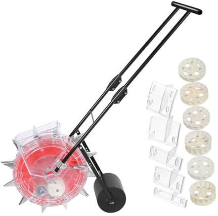 ETANULPEX Multi Function Hand Push Seeder and Fertilizer Applicator Manual Rolling Garden Tool with Dispensers for Efficient Fertilization/5511