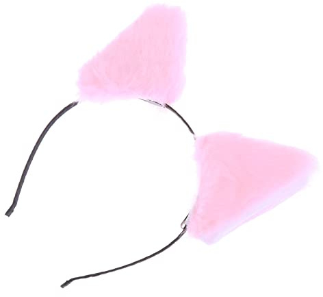 GALPADA Plush Kattöron Huvudband För Fest Och Bekväm Håraccessoar i Rosa För Kvinnor Och Flickor För Halloween Och Kostymfester