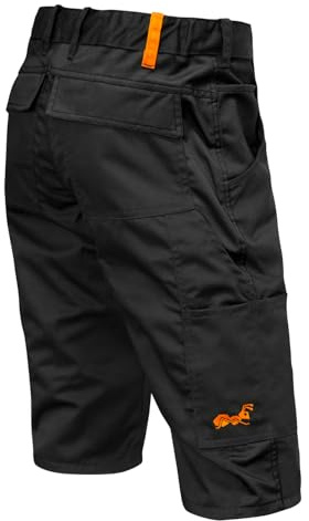 strongAnt Herren Cargo Shorts Stretch, leicht Sommer Kurze Arbeit Outdoor Slim Fit Hose - Schwarz, Größe: 52