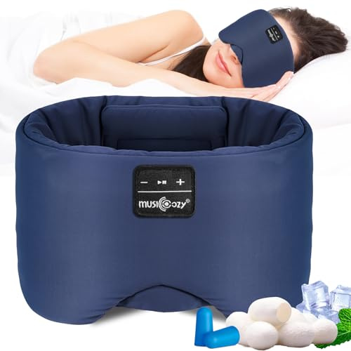 Schlafmaske mit Bluetooth-Kopfhörern, 100% verdunkelnde Seiden-Augenmaske, Kopfhörer für Männer und Frauen, weiche Schlafkopfhörer, Bluetooth-Augenmaske zum Schlafen, Reisen, Entspannen