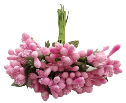 Wisafory Lot de 12 baies artificielles de Noël - Branches de baies avec feuilles - Fleurs artificielles - Plantes réalistes pour travaux manuels, couronne, décoration de Noël - Rose