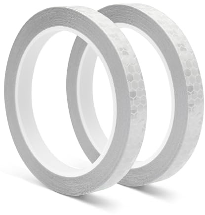 WELSTIK Reflektierendes Band 1cm x 8m Fluoreszierendes Band Wasserdicht für Outdoor DOT Auto Aufkleber für Fahrräder, Helme, Anhänger, weiß