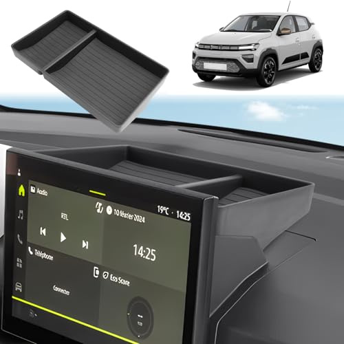 GAFAT New Facelift 2025 Dacia Spring Electric EV 2025 2026 Centre Console Storage Box, Dacia Spring 2025 Behind the 10.1 Inch Touchscreen Shelf Organiser, Dacia Spring 2025 Accessories