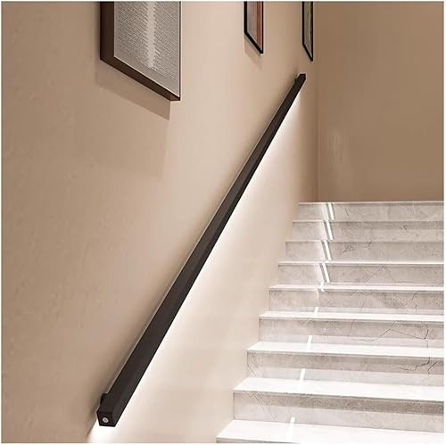 KjoiDWz Barandas de escalera, barandilla para escaleras interiores, pasamanos LED - sensor corporal, pasamanos modernos con juego de asas(1,5 m)