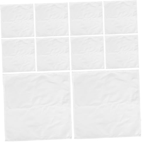 Mobestech Lot De 10 Serviettes De Table En Tissu Absorbant Et Doux Réutilisables Lavables En Coton Blanc