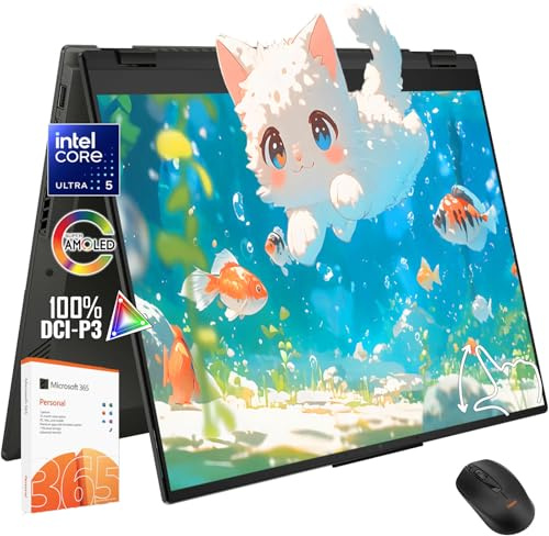 ASUS Vivobook Flip - Computer portatile 2 in 1 con touchscreen da 14, display OLED WUXGA, 16 GB di RAM, SSD da 2 TB, Intel Core Ultra 5 226 V, tastiera retroilluminata, Windows 11 Office 365