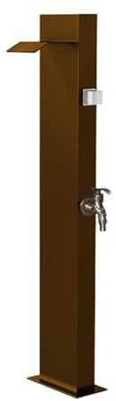 Zuiquity Colonna Acqua Giardino in Acciaio Inox, Rubinetto Giardino Antigelo Multifunzione con Uscita a Cascata e 2 modalità di Spruzzo, Fontana da Giardino Base Stabile(Color:Marrone)