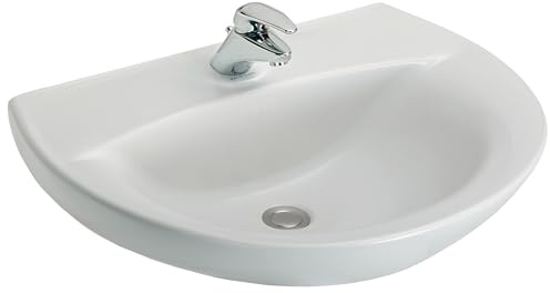 JACOB DELAFON Lavatoio in ceramica Lavatorio per bagno, misure 66 x 52,5 cm, facile da pulire, colore bianco NEW OLA E1998-00