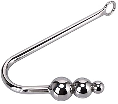 Beauty7 BDSM Anneaux Crochet Anal Plug Vagin Acier avec 3 Boules en Métal Forme Crochet Massage Anus