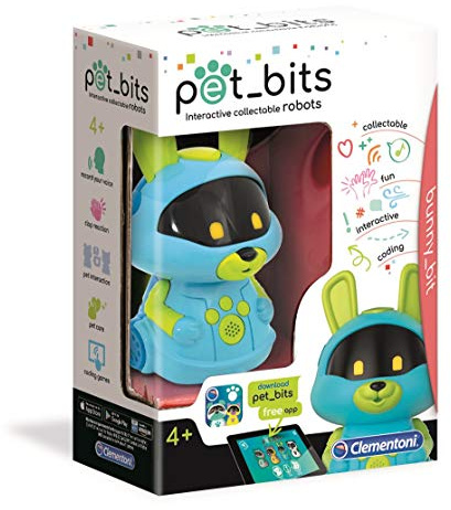 Clementoni - 12096 - Sapientino - Bunny Bit, Robot educativo Bambini - Coding per Bambini 4 Anni, Robot Coding, Pet Bits collezionabili, elettronico parlante
