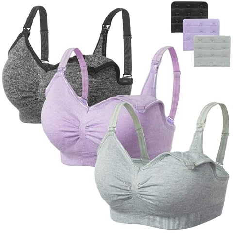 HBselect Sostén De Lactancia Sin Costuras Multicolor,Sujetador de Maternidad,Sujetadores para Premamá Multicolor Sostén Embarazada