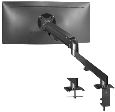 VIVO STAND-V101O Gelenkiger pneumatischer Federarm zum Klemmen, Tischhalterung, passend für 1 Monitor mit max. VESA 100 x 100 cm, Schwarz, STAND-V101O