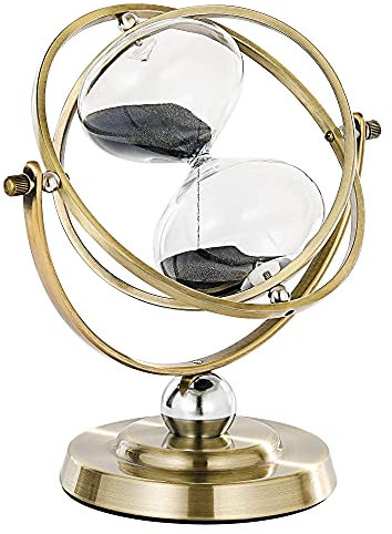 SuLiao Reloj De Arena 1 Hora, clessidra da 60 minuti, girevole a 720°, in ottone vintage, per regali, casa, scrivania, ufficio