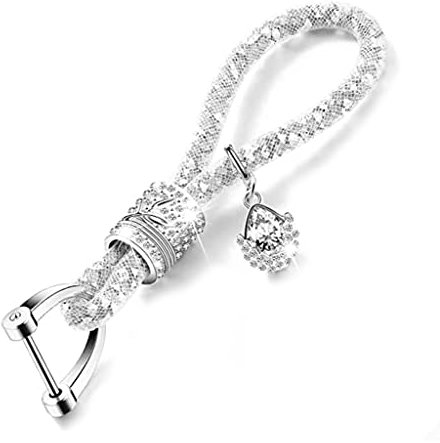 Kristall Auto Schlüsselanhänger für Frauen Glitzer Strass Schlüsselanhänger Ring Gurt mit Charms Schlüsselanhänger Zubehör Autoschlüssel Dekor, S, M