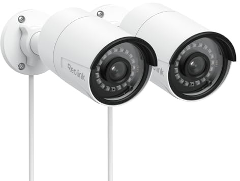 REOLINK 5MP PoE Security Camera, Outdoor Indoor Surveillance for home, Person/Vehicle/Pet Detection, Time-Lapse, 100ft IR Night Vision, Work with Smart Home, support 512GB SD Card, RLC-510A(Pack of 2)