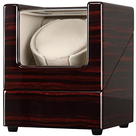 CHIYODA 5 modalità di carica orologio singolo per orologi automatici Piano cottura scatola di legno con coperchio aperto Stop funzione di funzionamento