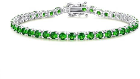FANCIME Damen Tennisarmband 925 Sterling Silber | Romantisches Hochzeit Braut Tennis Armband Geschenk Schmuck für Braut Mädchen - Breite 4 mm, Länge 19,6 cm