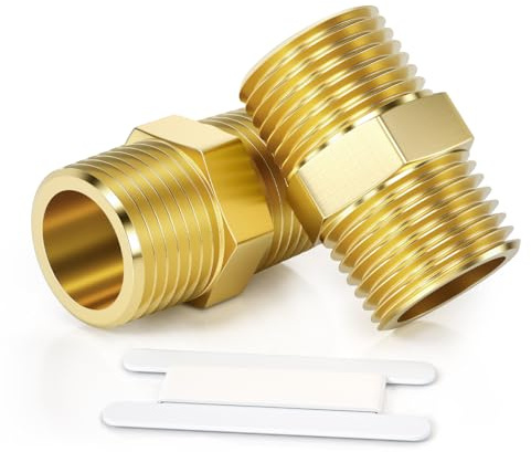 Bwintech 2 Uds 3/4 macho a 3/4 macho, rosca BSP, conector de pezón hexagonal de latón para conversión de conexión de tubería