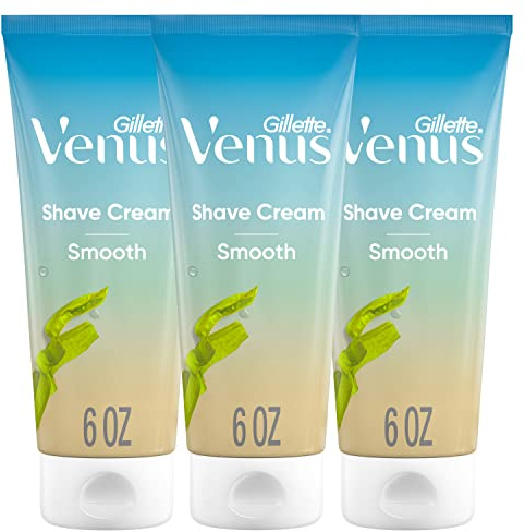 Gillette Venus Smooth plus Olay Shaving Cream for Women, 3 Count, 6 oz