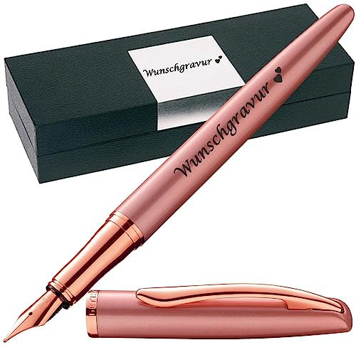 Pelikan Füllhalter Jazz® Noble Elegance mit Gravur als Geschenk | Emojis Gravur möglich | Farbe Pink Rose | personalisiert mit Wunschgravur Pelikan Füller mit Gravur PS198