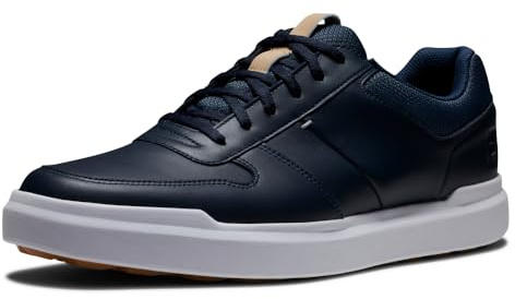 FootJoy Chaussures de Golf décontractées Contour pour Homme, Bleu Marine, Blanc, Brun Clair, 42 EU