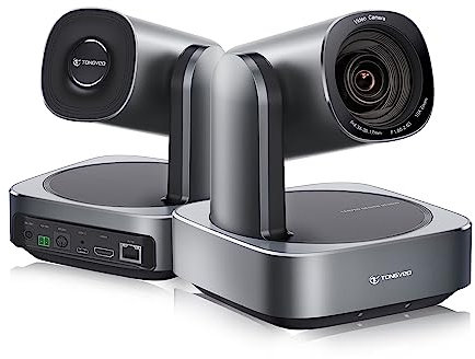 TONGVEO Konferenzkamera mit 10x optischer Zoom LAN USB HDMI IP Live Streaming PTZ-Kamera POE Support,1080P 60fps Videokamera für Videokonferenzen Kirche Gottesdienst Veranstaltungen