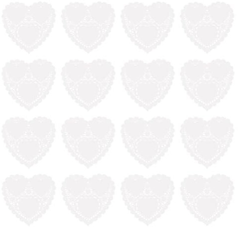 UPKOCH 200 Feuilles 4 Coeur Napperons Coeur Napperons Mini Dentelle Napperons Dentelle Nappe Jetable Nappe Mini Cupcake Dentelle Papier Napperons Coeur Gâteau Pad Dentelle