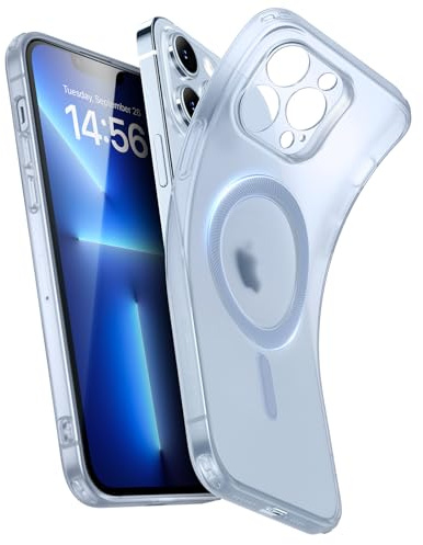 ESR für iPhone 13 Pro Max Hülle, Kompatibel mit MagSafe, Klares Silikon Handyhülle iPhone 13 Pro Max Case, Stoßfeste Dünne Vergilbungsbeständige Transparente Schutzhülle, Zero Serie, Mattblau