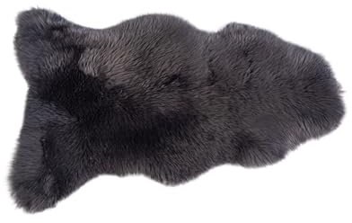 KABAJA Lammfell Echt - Teppich Flauschig - Natürliche Schaffell Grau 100-110 cm - Deko Wohnzimmer Fell Decken - Weich Schaffelldecke - Schlafzimmer Lammfelle - Naturfell